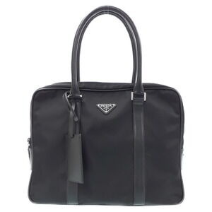 Prada briefcase nylon saffiano leather Black